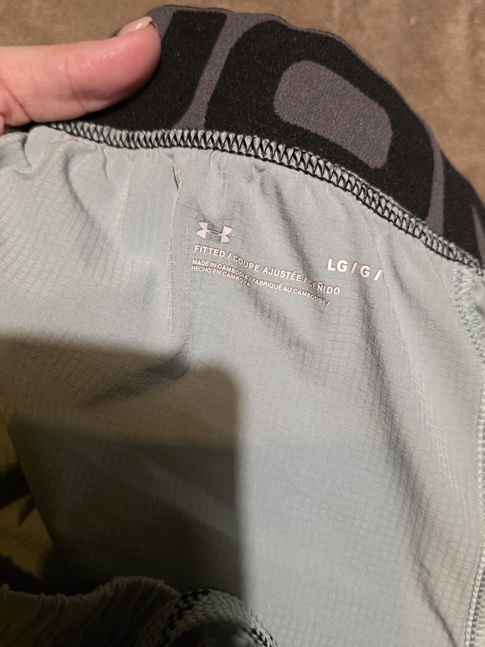 LG Men’s Light Gray Athletic Shorts with Black Trim - Picture 3 of 4